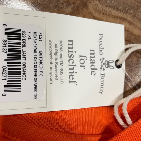 Psycho Bunny men’s long sleeve t-shirt size 7 - XL - Picture 6 of 6